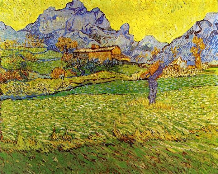 Vincent Van Gogh Meadow in the Mountains Le Mas de Saint Paul oil painting picture
